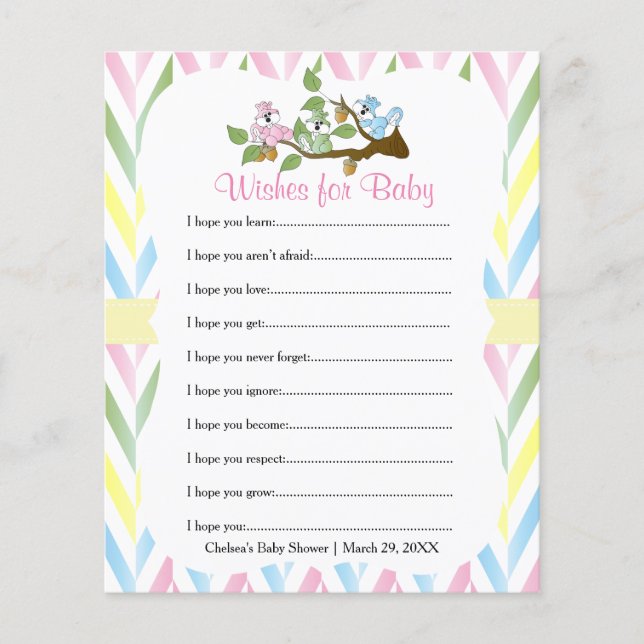 Lámina Pastel Squirrel Baby Shower - Wire (Anverso)