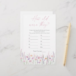 Lámina Pastel Wildflowers How Old Were They Bridal Game