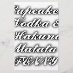 Lámina Pasteles Vodka Hakuna Matata FUNNY