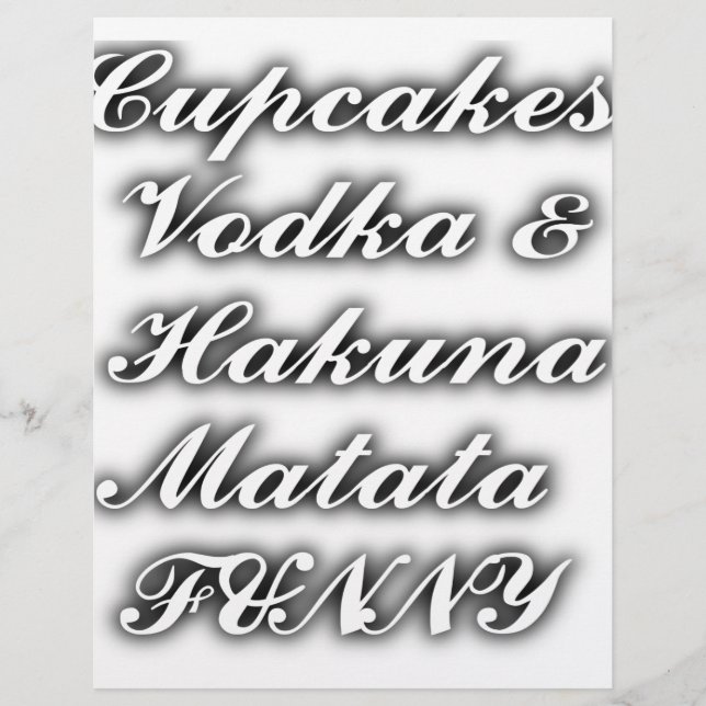 Lámina Pasteles Vodka Hakuna Matata FUNNY (Anverso)