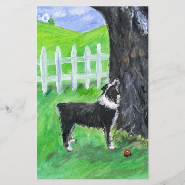 Lámina Pastor australiano ve ardilla (Anverso)