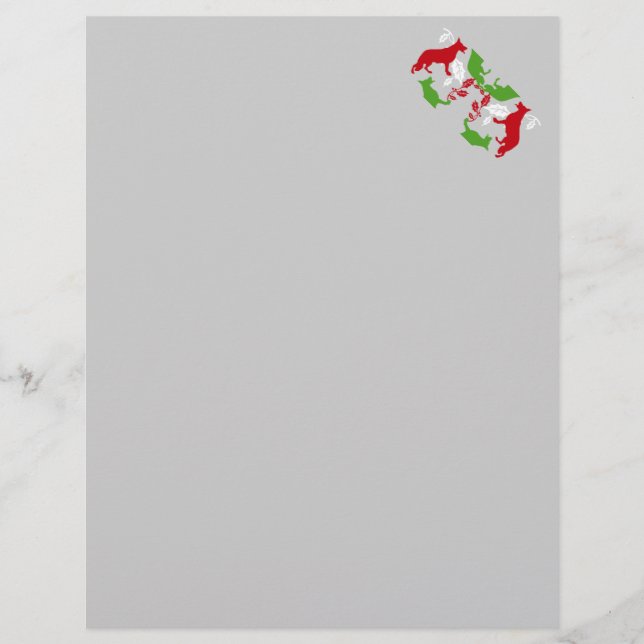 Lámina Pastore alemán de Navidad (Anverso)