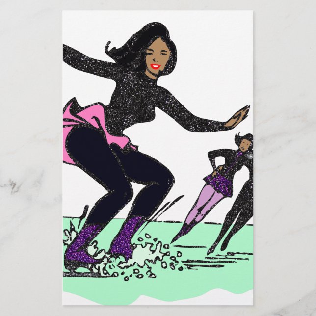Lámina patinador de figuras negras (Anverso)