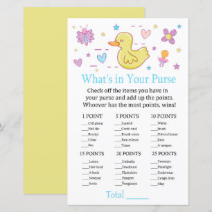 Lámina Pato de caucho ¿Qué hay en tu juego de bolsos?