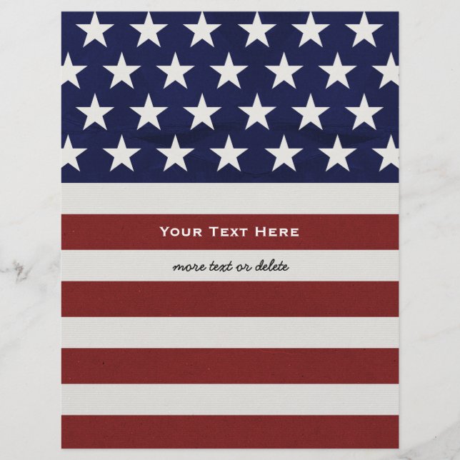 Lámina Patriota de la bandera estadounidense, 4 de julio, (Anverso)