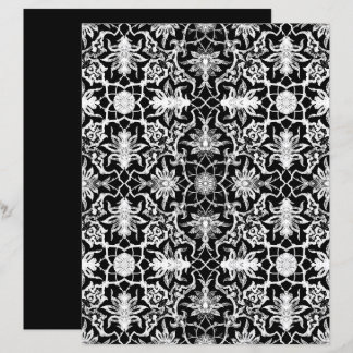 Lámina Patrón Art Nouveau chino blanco y negro