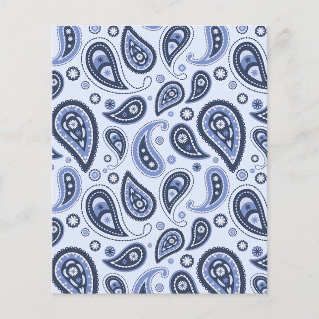 Lámina Patrón azul paisley (Anverso)