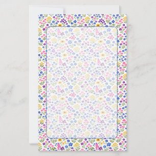 Lámina Patrón continuo de flores silvestres minimalista s