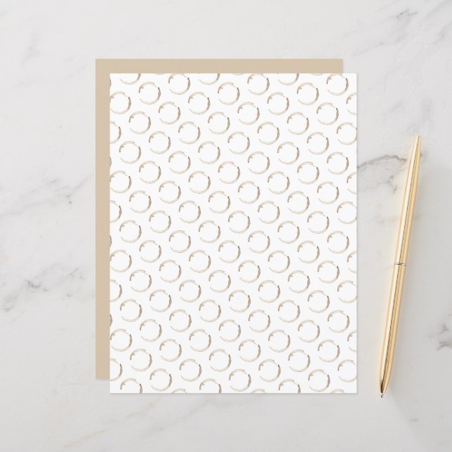 Lámina Patrón de anillos de café Marrón Blanco Diversión  (Anverso/Reverso In Situ)