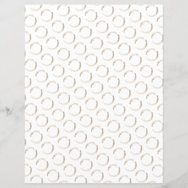 Lámina Patrón de anillos de café Marrón Blanco Diversión