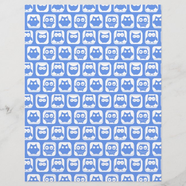 Lámina Patrón de búho azul (Anverso)