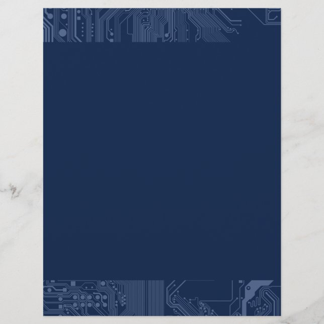 Lámina Patrón de circuito de placa base Geek azul (Anverso)