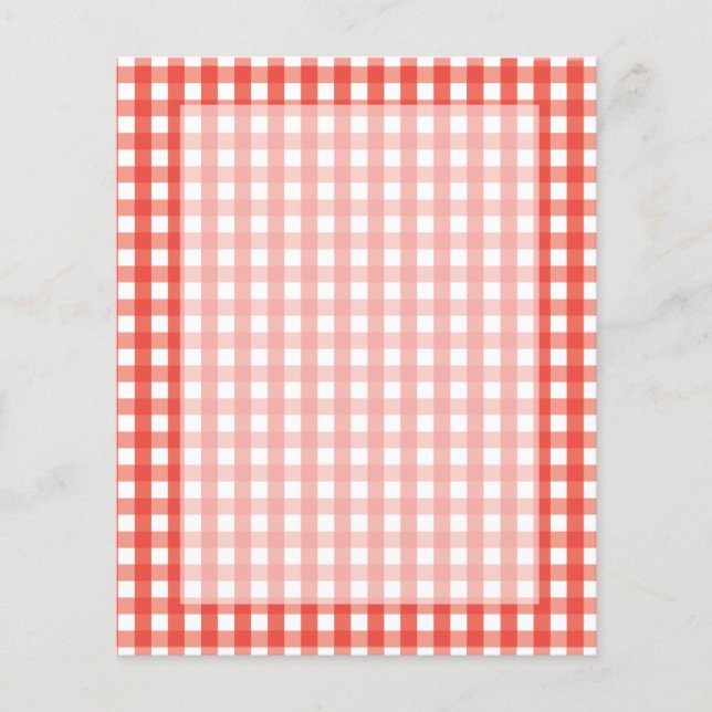 Lámina Patrón de comprobación de Gingham rojo (Anverso)