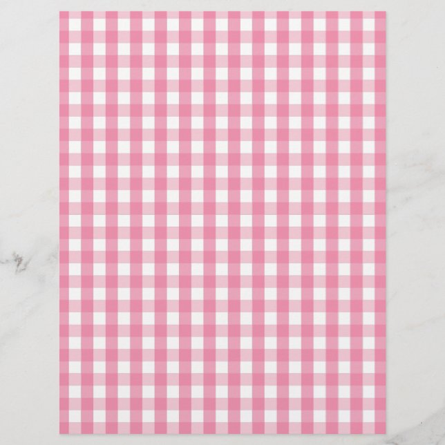 Lámina Patrón de comprobación de Gingham rosa (Anverso)