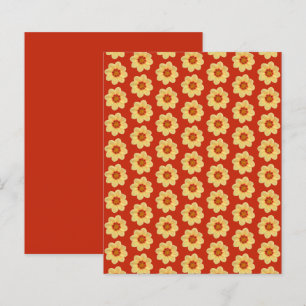 Lámina Patrón de Dalia Amarilla en Papel Rojo para Scrapb