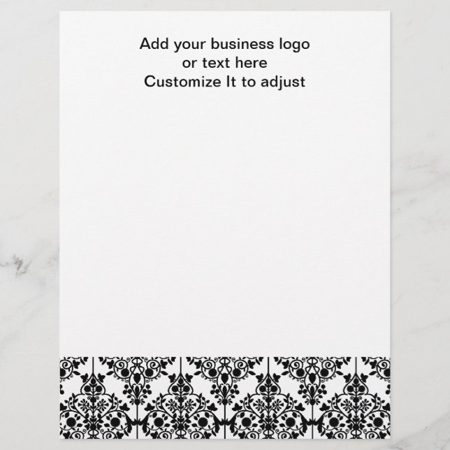 Lámina Patrón de Damasco Negro 1 Floral de cosecha (Anverso)