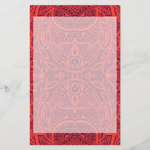 Lámina Patrón de damasco tribal rojo