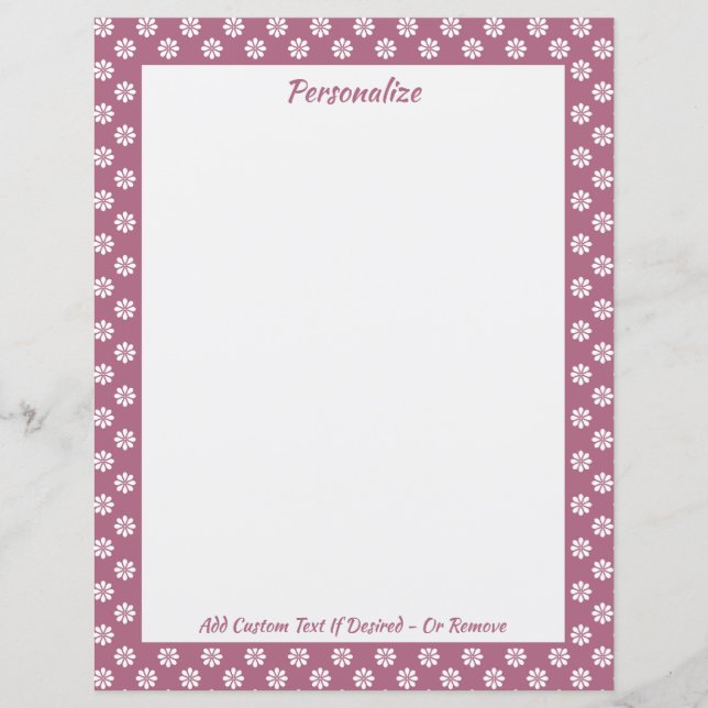 Lámina Patrón de flor morada de flores retro 60 personali (Anverso)