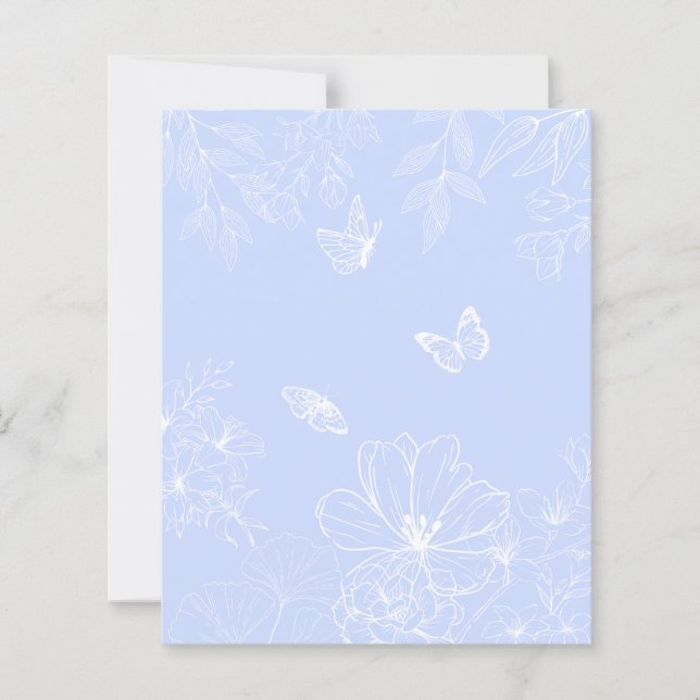 Lámina Patrón de flores azules claras, floral, Minimalist (Anverso)