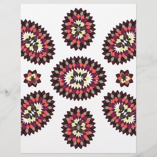 Lámina Patrón de flores de Mandala (Anverso)