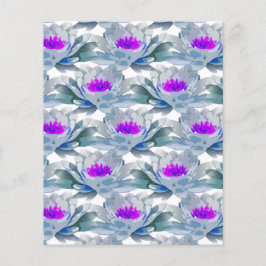 Lámina Patrón de flores grises y púrpuras