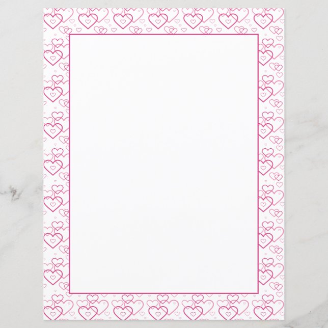 Lámina Patrón de formas de corazón rosado (Anverso)