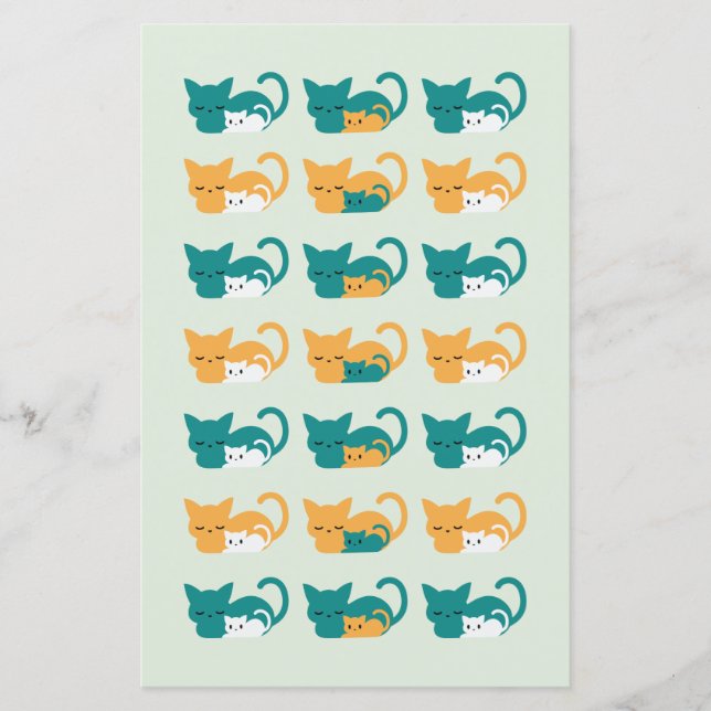 Lámina Patrón de gato dormido III (Anverso)