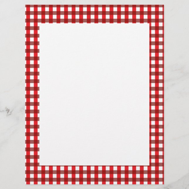Lámina Patrón de Gingham rojo y blanco (Anverso)