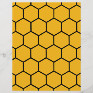 Lámina Patrón de Honeycomb - Papel de cartón dorado y neg