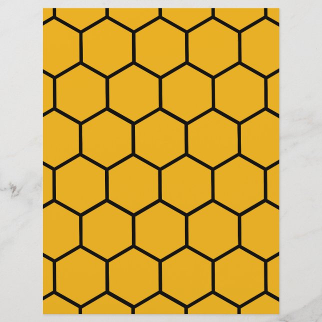 Lámina Patrón de Honeycomb - Papel de cartón dorado y neg (Anverso)