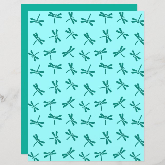 Lámina Patrón de libélula japonesa, Naranja de corales (Anverso / Reverso)