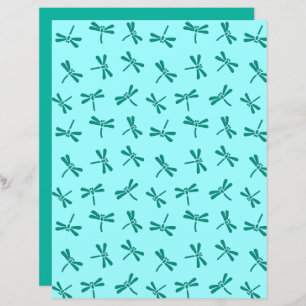 Lámina Patrón de libélula japonesa, Naranja de corales