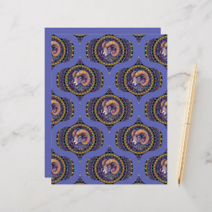 Lámina Patrón de Mandala de Aries Retro Whimsical Astrolo