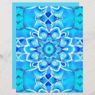 Lámina Patrón de Mandala en Batik Sky Blue y Cobalt