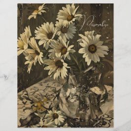 Lámina Patrón de margarita vintage Papel de cuadernillo d