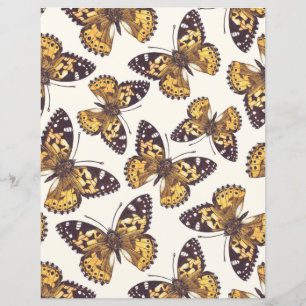 Lámina Patrón de mariposa de dama pintada