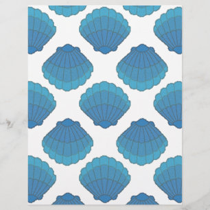 Lámina Patrón de mosaico de las conchas azules