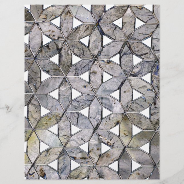 Lámina Patrón de mosaico de piedra gris natural flor de l (Anverso)