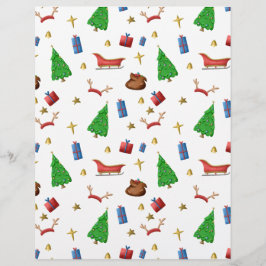 Lámina Patrón de Navidad en papel scrapbook blanco y negr