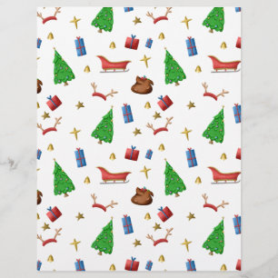 Lámina Patrón de Navidad en papel scrapbook blanco y negr
