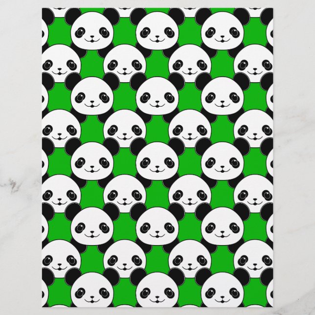 Lámina Patrón de oso Kawaii Panda (Anverso)