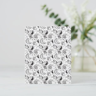 Lámina Patrón de paisley blanco y negro - Arte textil ele