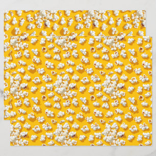 Lámina Patrón de palomitas de maíz Papel de fondo amarill