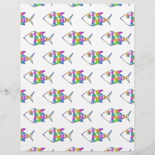 Lámina Patrón de peces abstracto (Anverso)