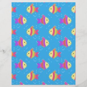 Lámina Patrón de peces nadadores