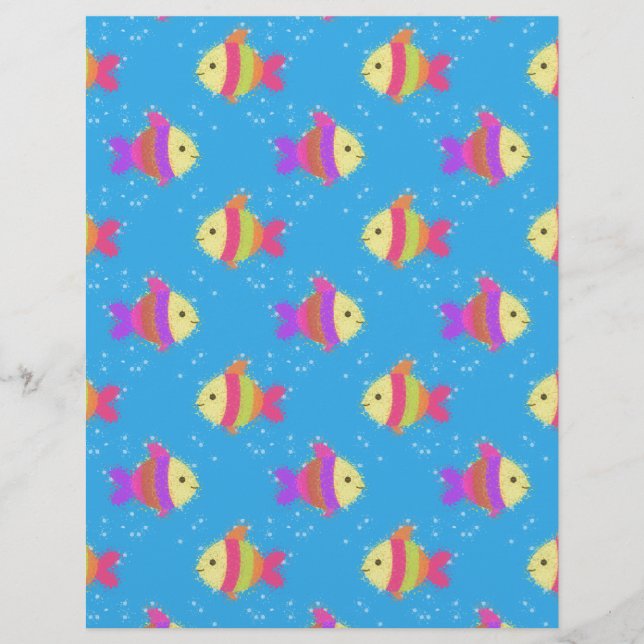 Lámina Patrón de peces nadadores (Anverso)