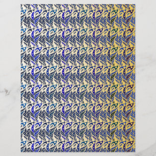 Lámina Patrón de plumas de pavo real azul y oro