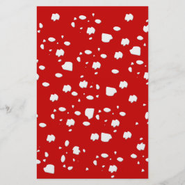 Lámina patrón de puntos con hongo de toadstool rojo