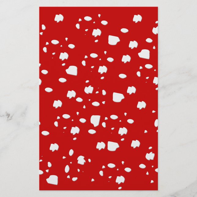 Lámina patrón de puntos con hongo de toadstool rojo (Anverso)