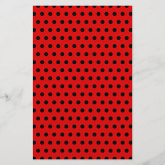 Lámina Patrón de puntos de polka rojo y negro. Delicioso.